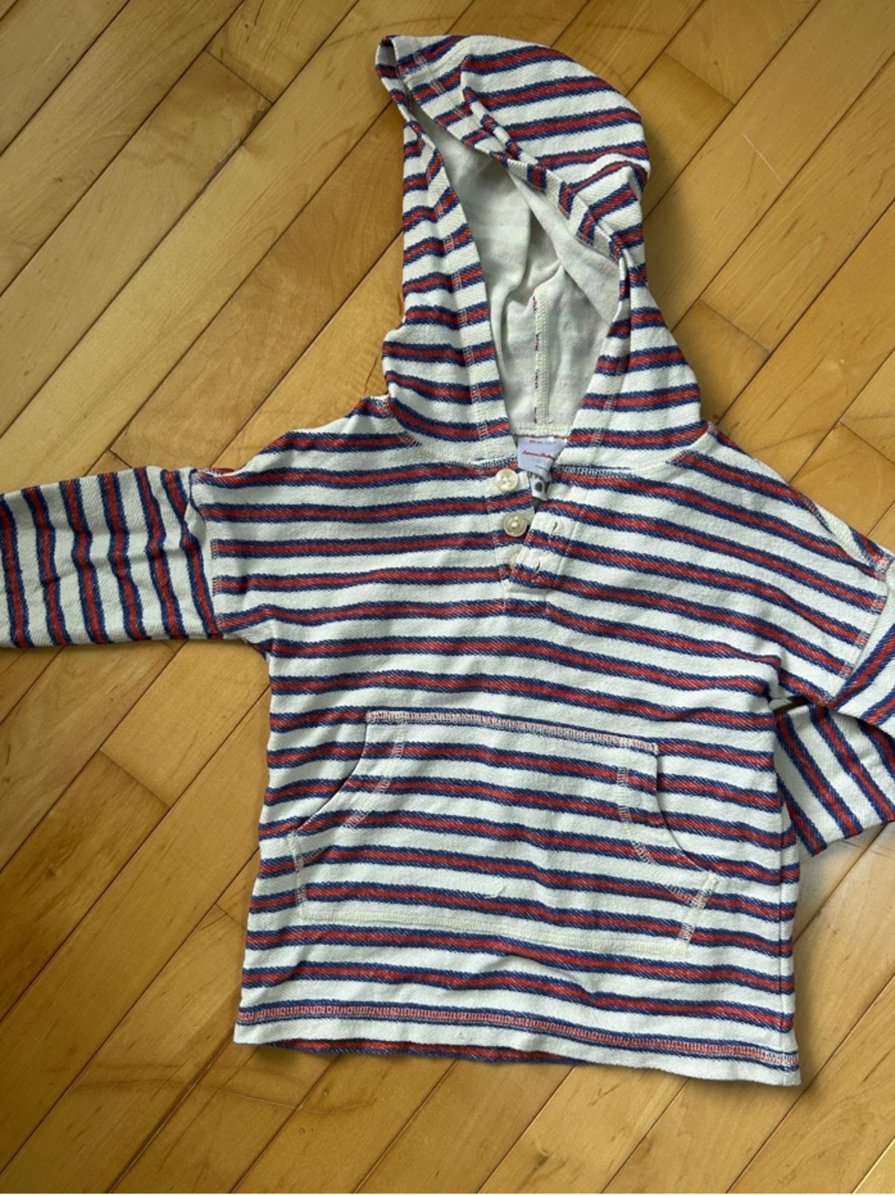Hanna Andersen Striped Hooded Pullover with Front Pocket